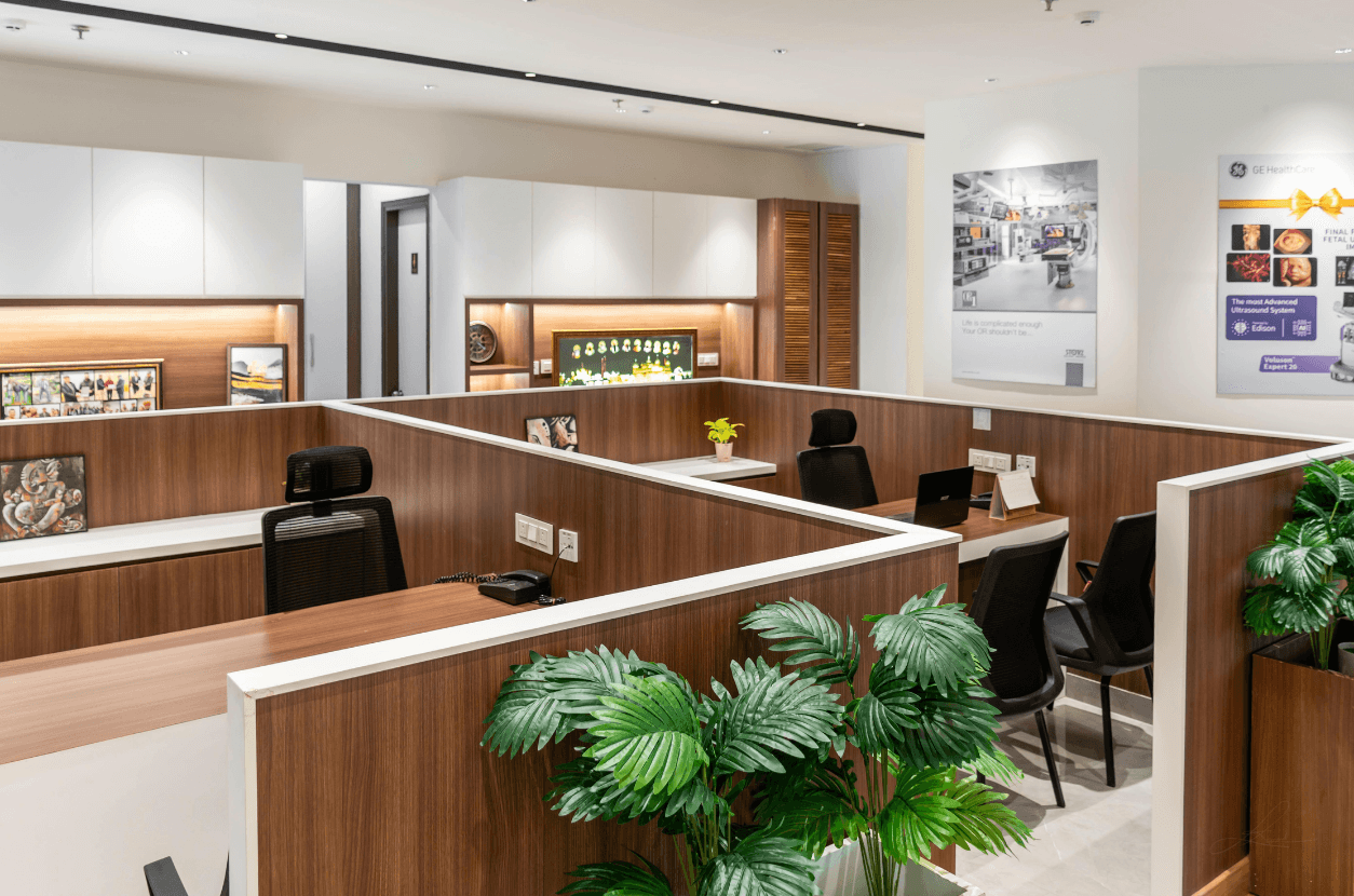 Modern open office workspace